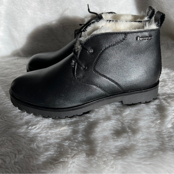 New! Bearpaw Veronica Black leather ankle boot - Picture 1 of 6